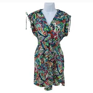 Lauren Ralph Lauren Paisley Cotton Swim Cover Dress XSMALL